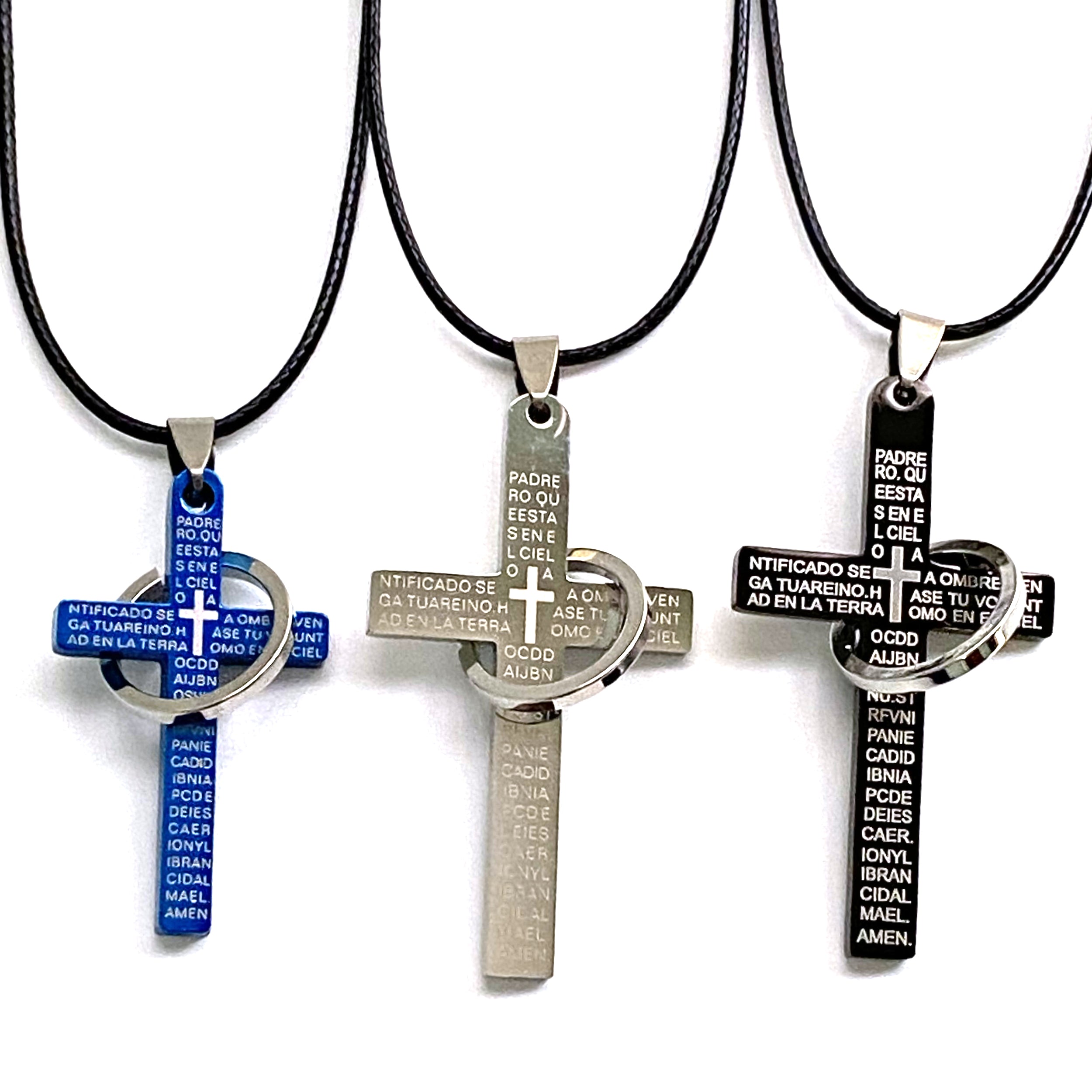 Black Cross Necklace for Men, Stainless Steel Cross Pendant for Men Necklace  Cross Chain 22inch, Crystal Inlay Cross Necklace Pendant Great Gifts for  Dad, Father's Day Christmas Valentine's Day Gift for Men |